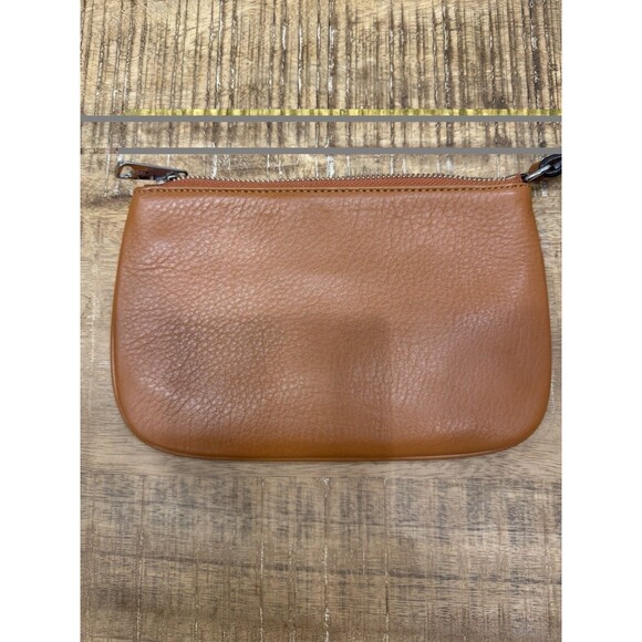 LAUREN Ralph Lauren Cognac Brown Leather Pouch Makeup Bag Travel Wristlet Clutch - Picture 5 of 10